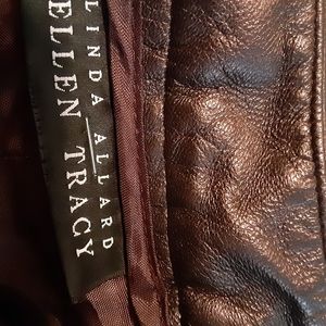 Metallic lambskin leather trousers